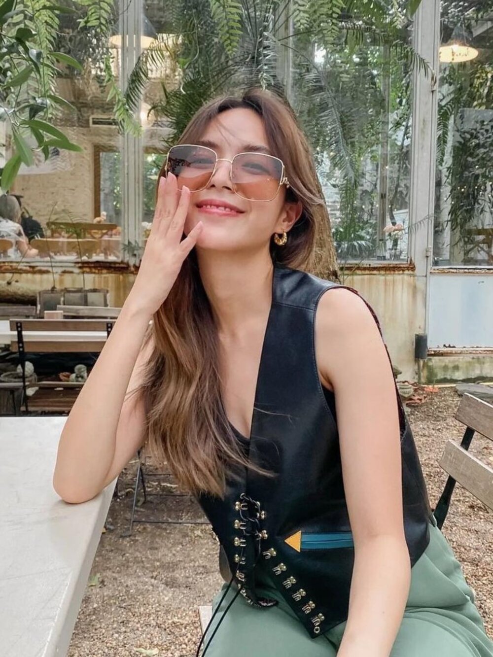 Gucci GG1018SK 001 Square Sunglasses - Gold / Grey - Picture 2 of 13